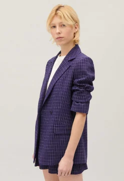 Veste Tailleur Carreaux Indigo^Claudie Pierlot Cheap