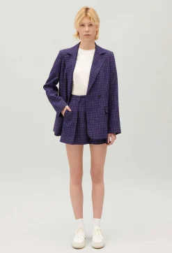 Veste Tailleur Carreaux Indigo^Claudie Pierlot Cheap