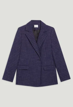 Veste Tailleur Carreaux Indigo^Claudie Pierlot Cheap